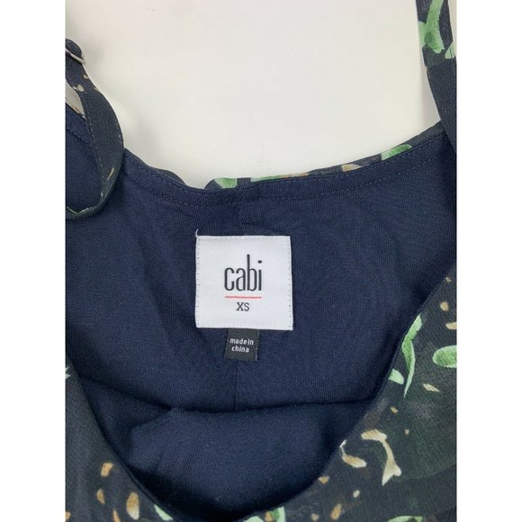 CAbi #5220 Top Fairy Tale Floral Pink Navy Blue XS Cold Shoulder Camisole - Picture 6 of 7
